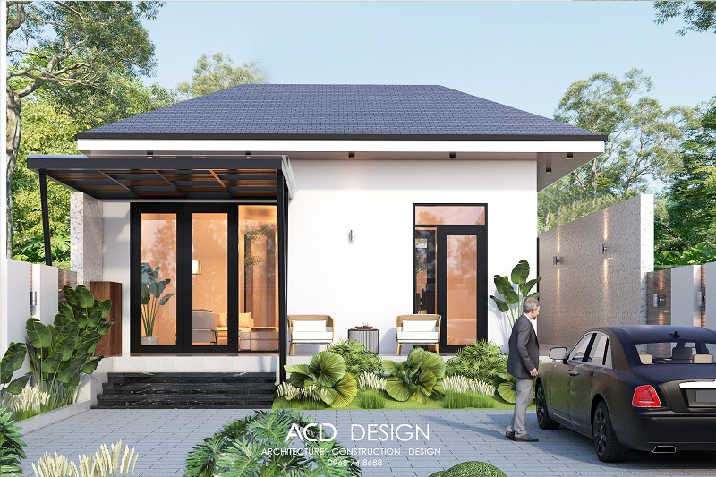 Thiết kế biệt thự 1 tầng mái ngói 8x17m đẹp biệt thự 1 tầng mái ngói 8x17m