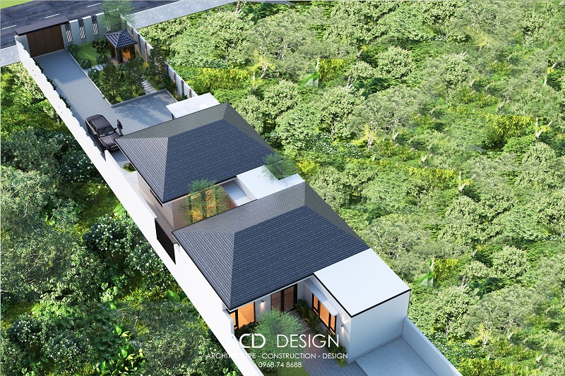 Thiết kế biệt thự 1 tầng mái ngói 8x17m đẹp biệt thự 1 tầng mái ngói 8x17m