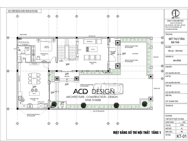 Mặt bằng của biệt thự 2 tầng mái thái 23x10m biệt thự 2 tầng mái thái 23x10m