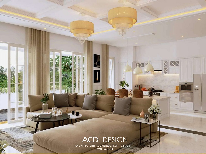 Thiết kế nội thấ của biệt thự 3 tầng bán cổ điển 13x16m biệt thự 3 tầng bán cổ điển 13x16m