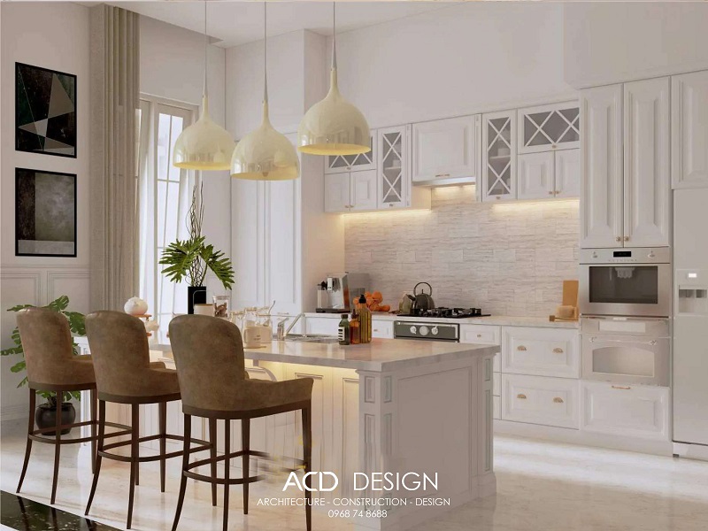 Thiết kế nội thấ của biệt thự 3 tầng bán cổ điển 13x16m biệt thự 3 tầng bán cổ điển 13x16m