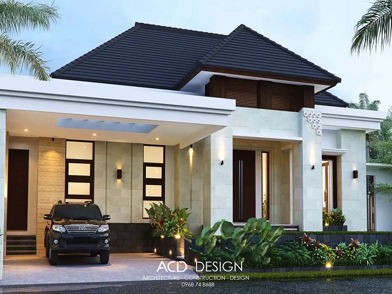 biệt thự mái nhật 1 tầng 15x13m