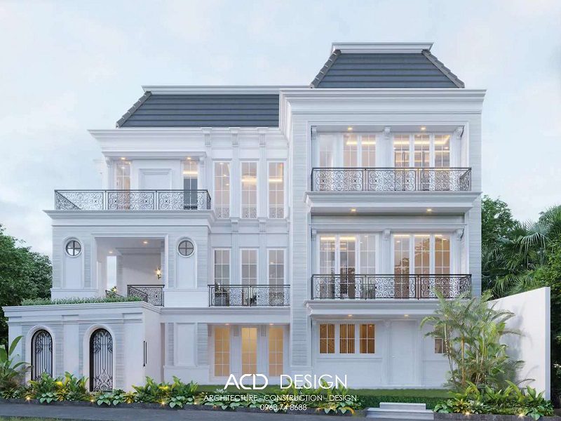 Kiến trúc hầm hố của biệt thự tân cổ điển 3 tầng kiểu pháp 13x11m biệt thự tân cổ điển 3 tầng kiểu pháp 13x11m