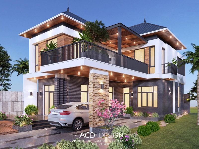 mẫu biệt thự 2 tầng 15x12m