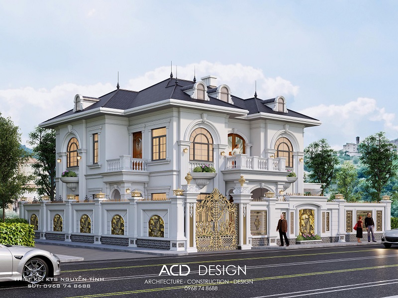 Thiết kế biệt thự 2 tầng 12x15m kiểu tân cổ điển thiết kế biệt thự 2 tầng 12x15m
