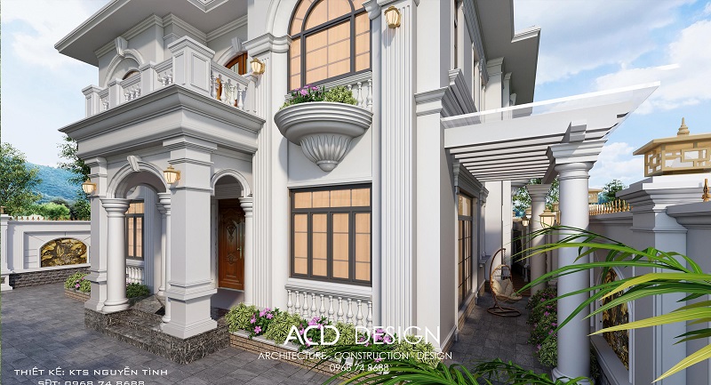 Thiết kế biệt thự 2 tầng 12x15m kiểu tân cổ điển thiết kế biệt thự 2 tầng 12x15m