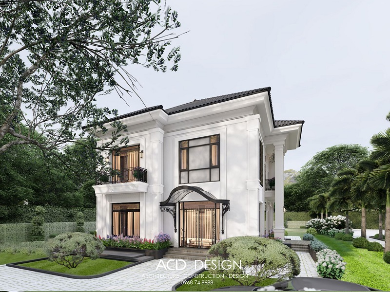 Thiết kế biệt thự 2 tầng kiểu Pháp cổ điển đẹp biệt thự 2 tầng kiểu Pháp cổ điển