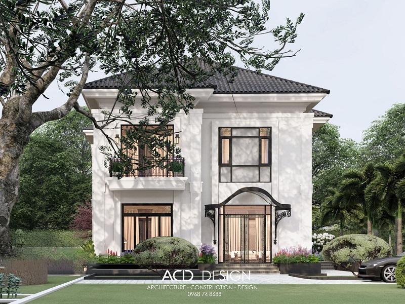 Thiết kế biệt thự 2 tầng kiểu Pháp cổ điển đẹp biệt thự 2 tầng kiểu Pháp cổ điển