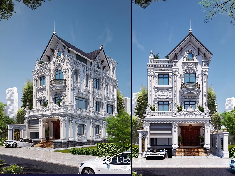 Biệt thự 3 tầng kiểu pháp