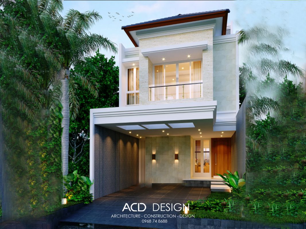 Thiết kế nhà Phố 2 tầng 6m