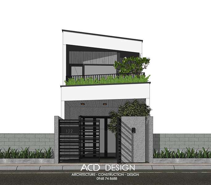 mẫu nhà phố 2 tầng