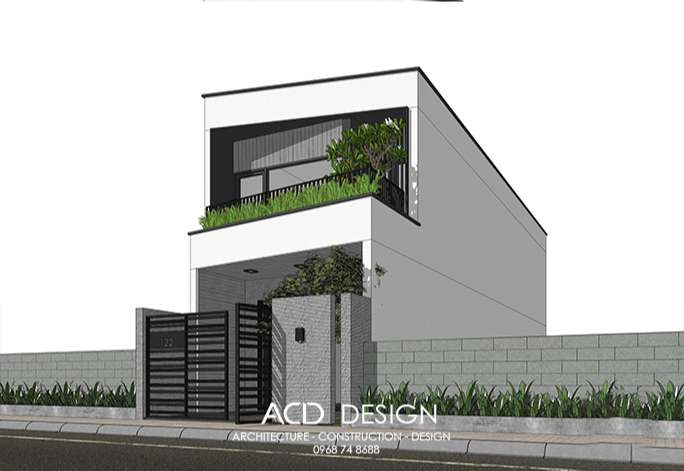 mẫu nhà phố 2 tầng