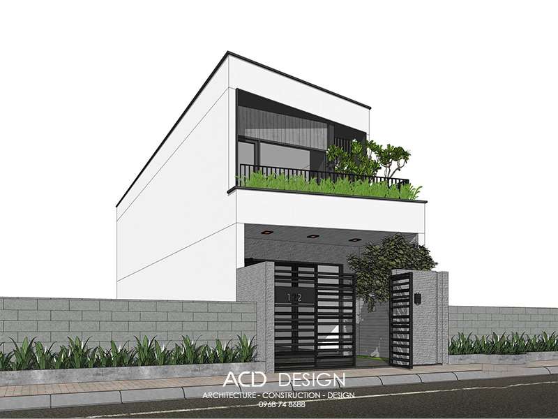 mẫu nhà phố 2 tầng