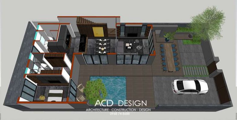Công năng của biệt thự sử dụng hợp lý biệt thự 2 tầng chữ L