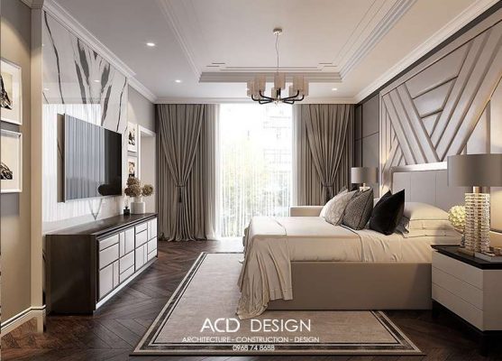 Phòng ngủ tiện nghi biệt thự kiểu Pháp 3 tầng