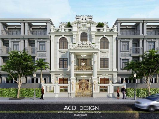 Phong cách hoàng gia sang trọng cho cả căn nhà mẫu nhà biệt thự phố 3 tầng
