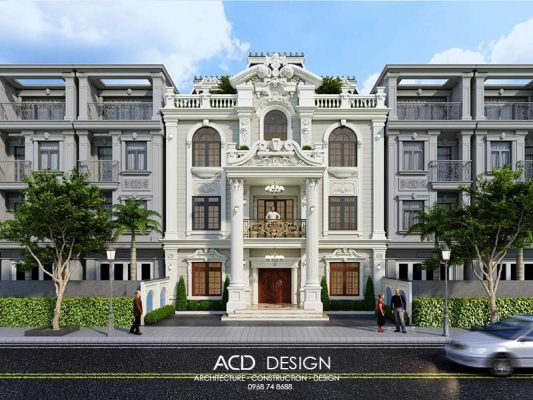 Phong cách tân cổ điển độc đáo và phá cách mẫu nhà biệt thự phố 3 tầng