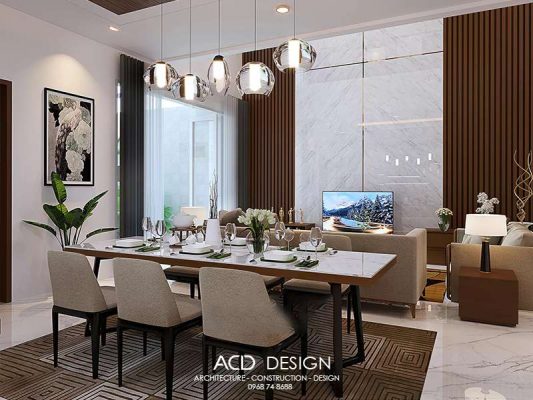 Phòng ăn độc đáo mẫu nhà phố 2 tầng mặt tiền 9m