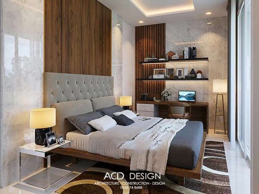 Phòng ngủ mang lại cảm giác thư giãn mẫu nhà phố 2 tầng mặt tiền 9m