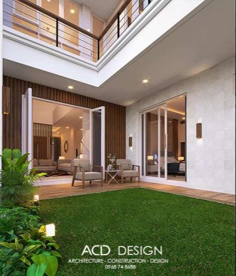 Khu vực thư giãn mẫu nhà phố 2 tầng mặt tiền 9m