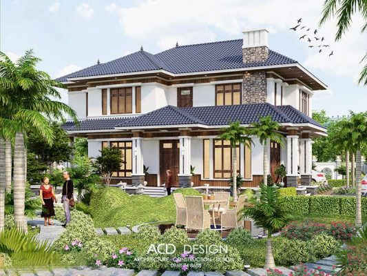 Biệt thự có rất nhiều khu vực để thư giãn biệt thự 2 tầng mái nhật đẹp