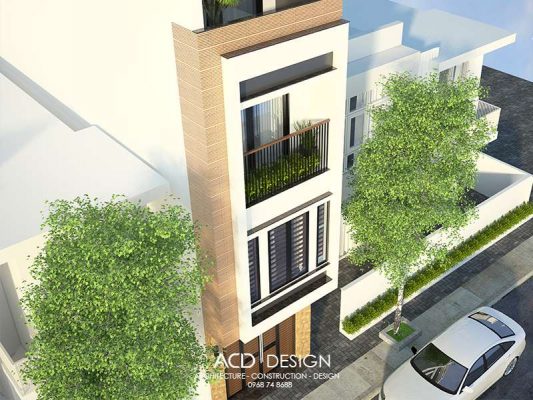 Căn nhà nhìn từ trên xuống nhà phố 3.5x14m 4 tầng