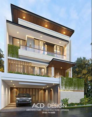 Căn nhà hiện đại và hoàng tráng nhà phố hiện đại 3 tầng mặt tiền 9m