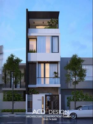 Màu rèm cửa cũng đã được tính tỉ mỉ nhà phố hiện đại 4 tầng