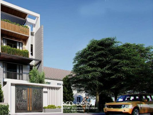 Căn nhà sang trọng và bề thế nhà phố hiện đại 4 tầng
