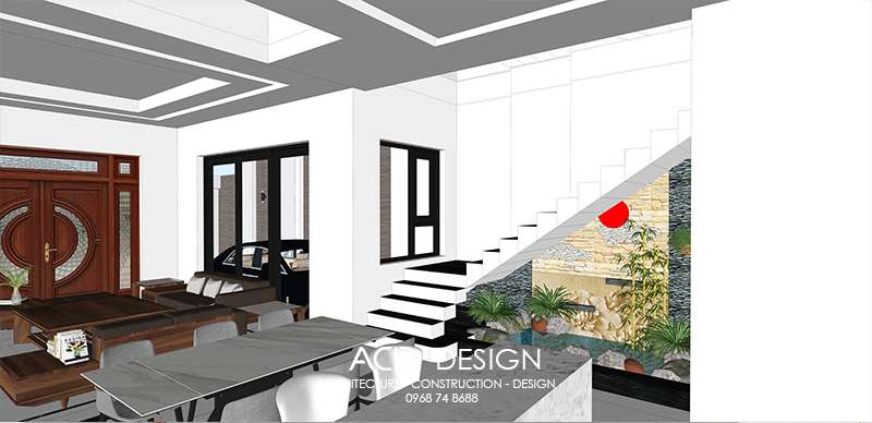 Căn nhà được tính toán kỹ lưỡng đến từng chi tiết thiết kế nhà lô phố mặt tiền 7m