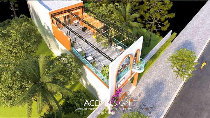 Sự độc đáo thể hiện trên từng đường thiết kế thiết kế quán cafe mặt tiền 6m 2 tầng